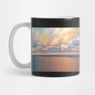 Moody sky over container ships Mug
